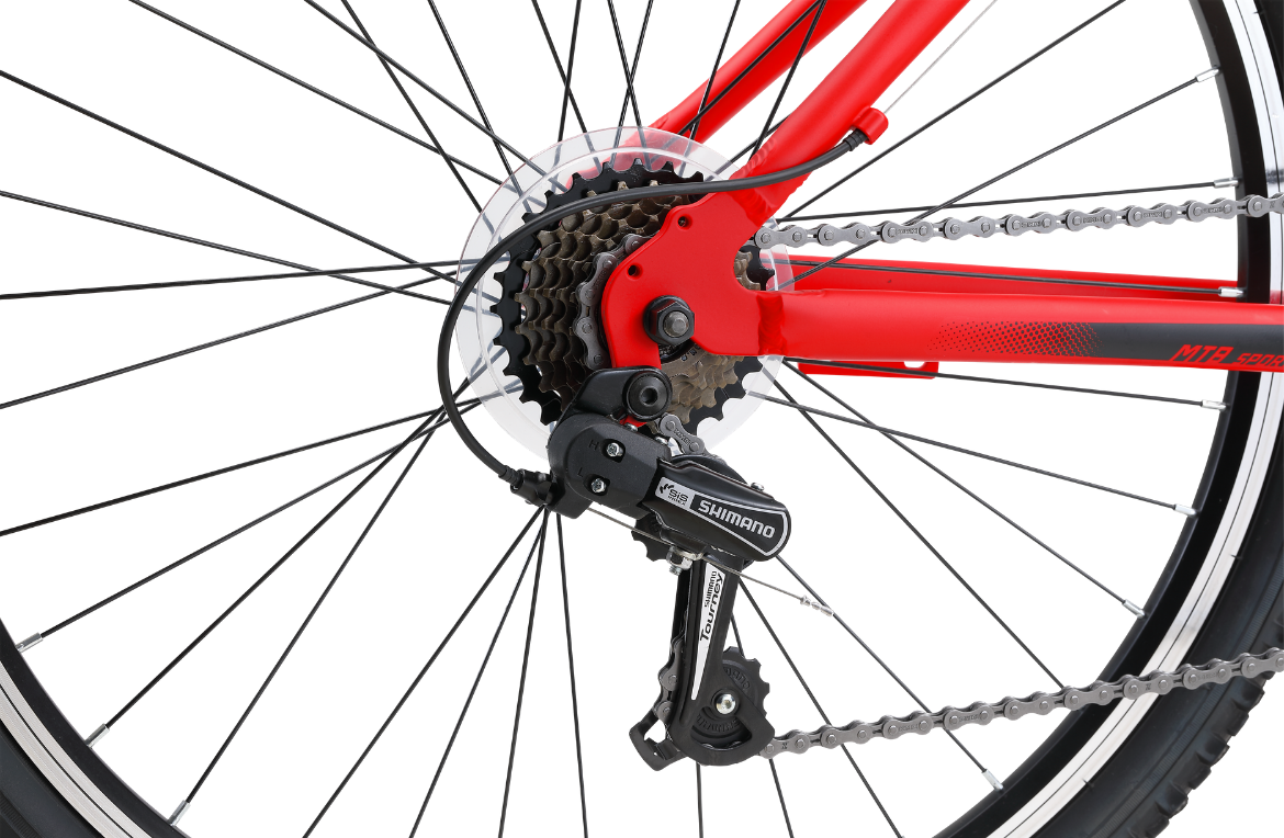 MTB Sport Red with 21-speed gearing